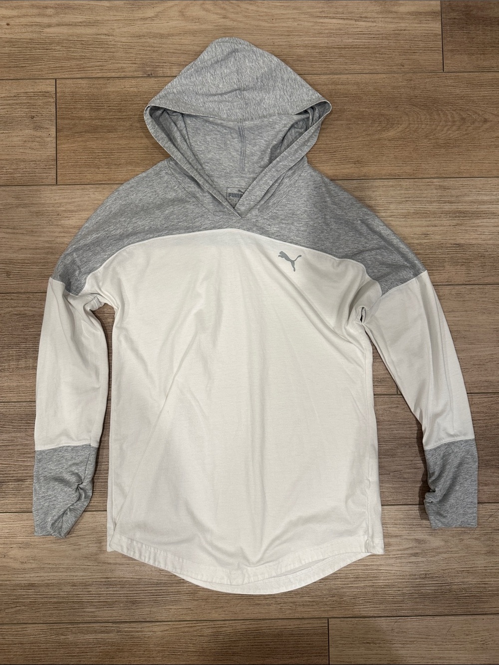 Puma Light Gray & Heathered Gray Hooded Pullover